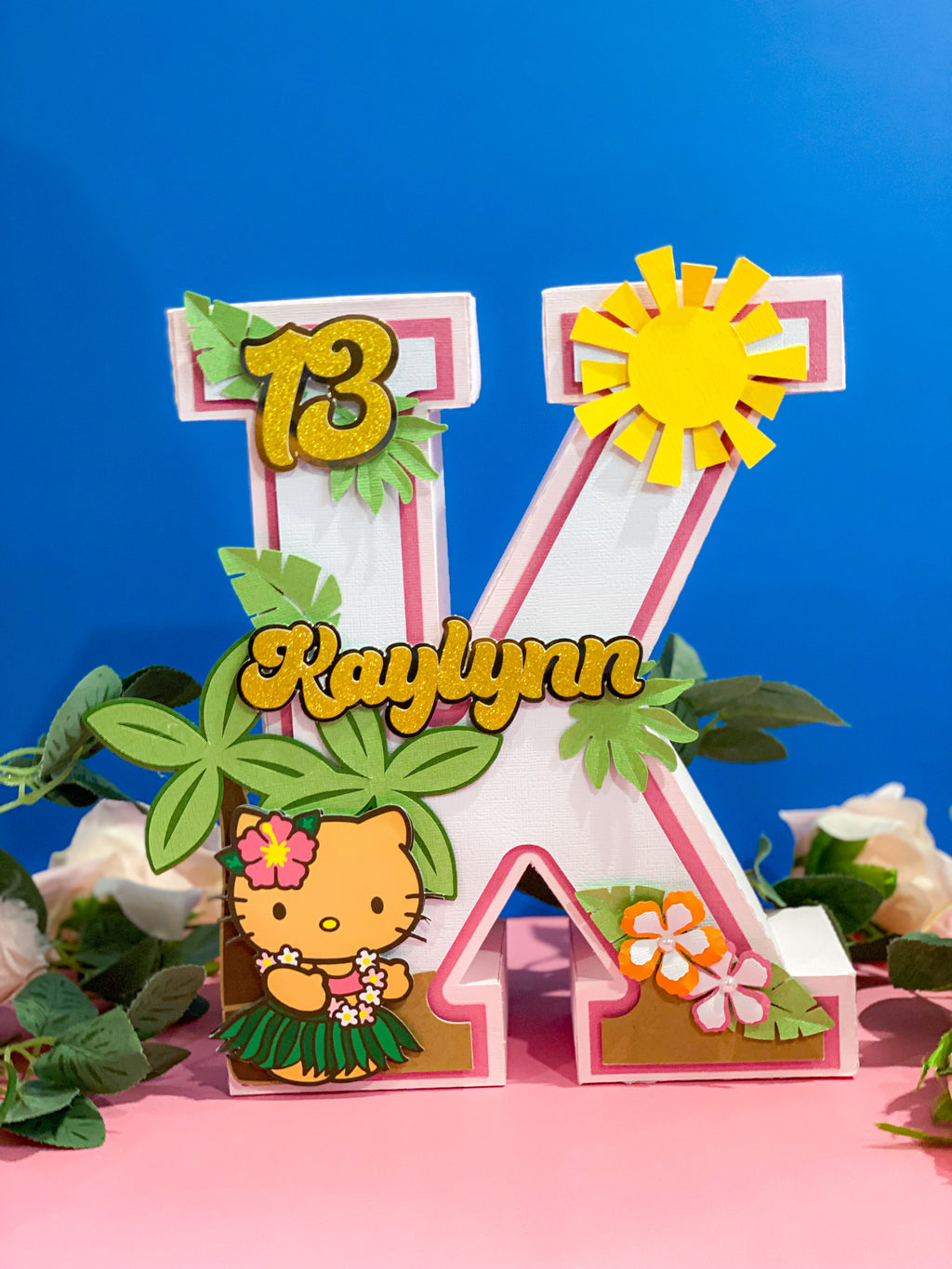 Large Hello Kitty Luau 3D Letter or Number with Name