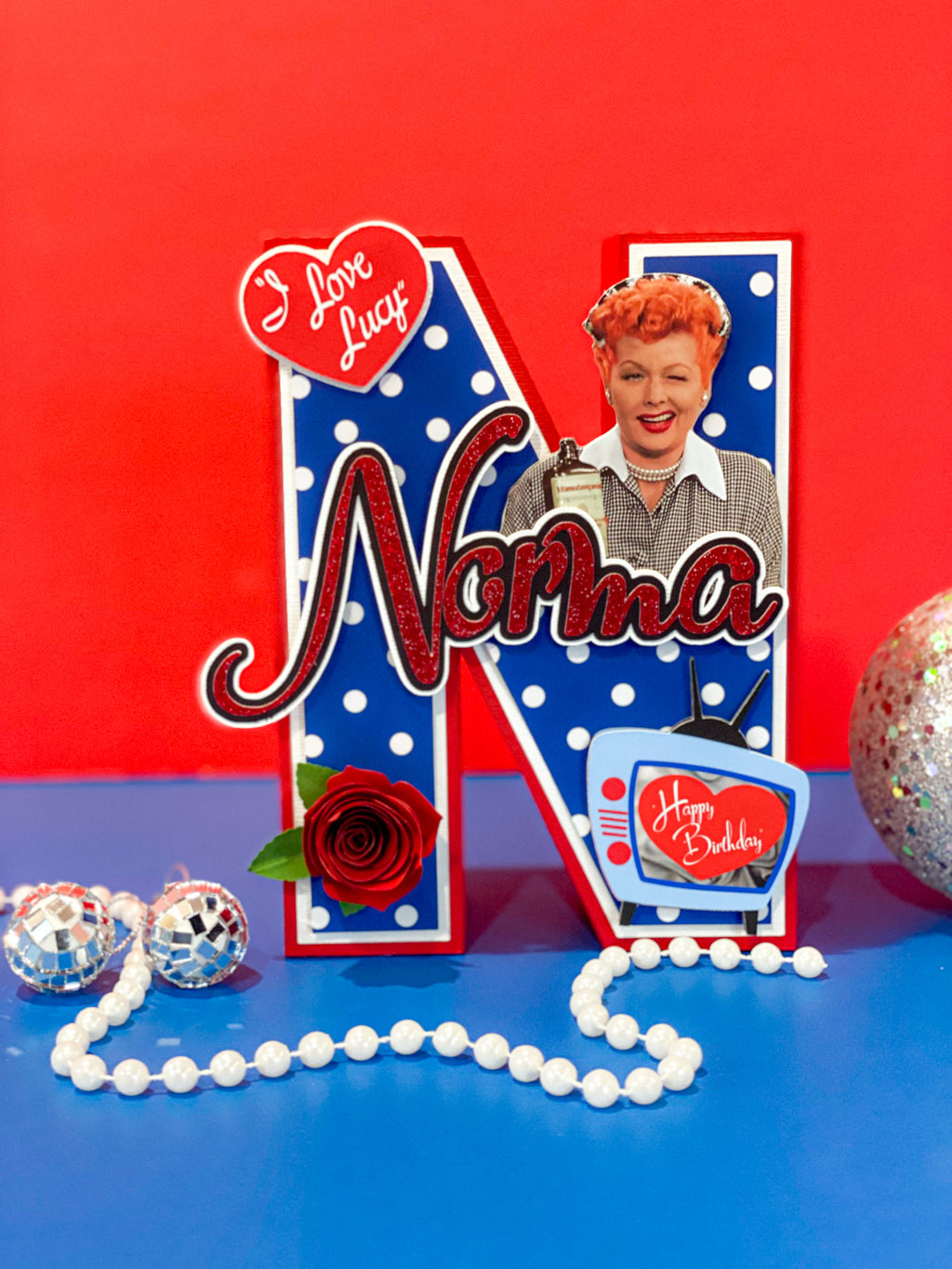 Large I Love Lucy 3D Letter or Number with Name