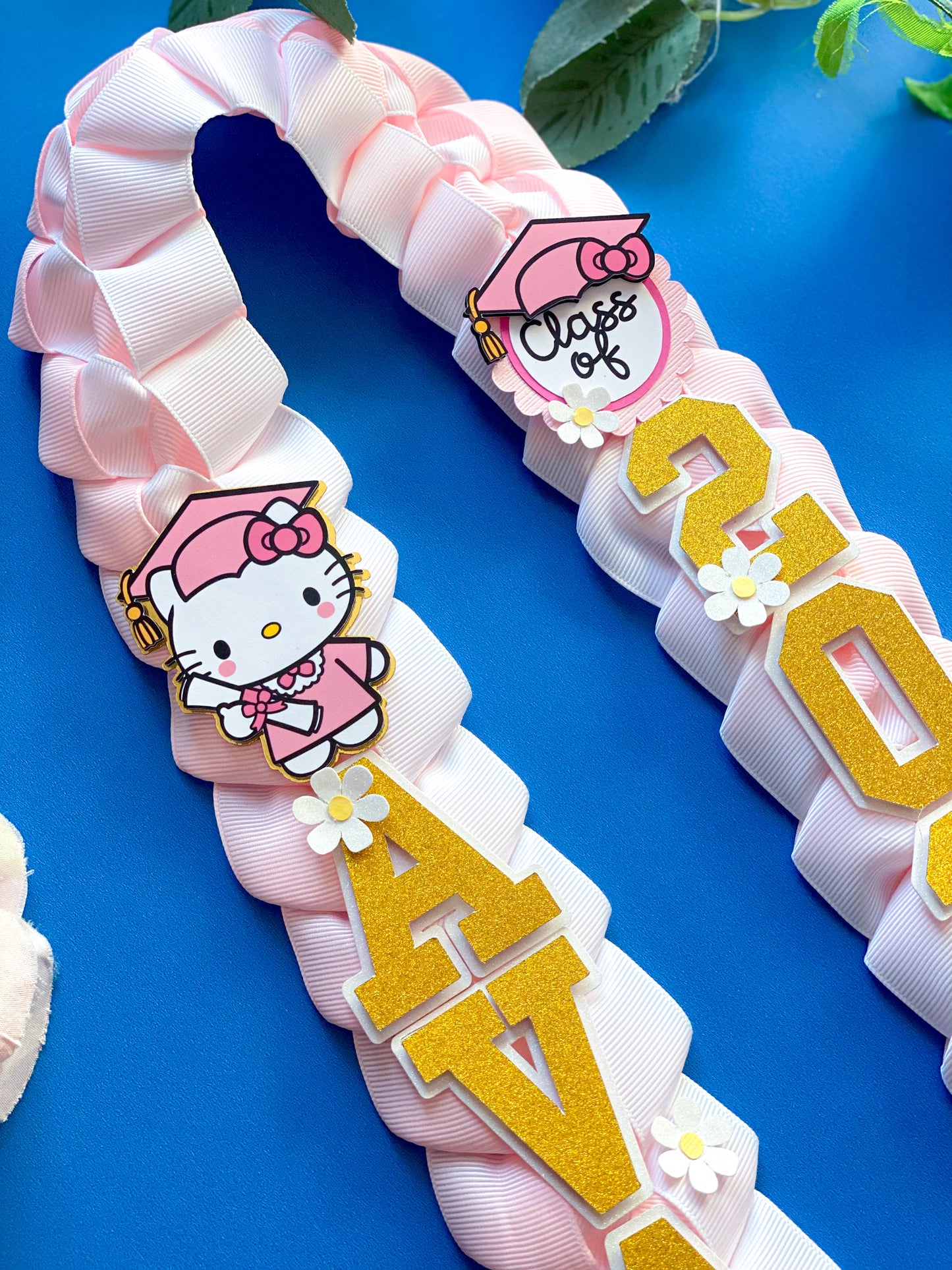 Hello Kitty Graduation Lei | Kindergarten Graduation Lei | Graduation Gift | Princess Graduation Lei | Graduation Ribbon Lei | Class of 2025