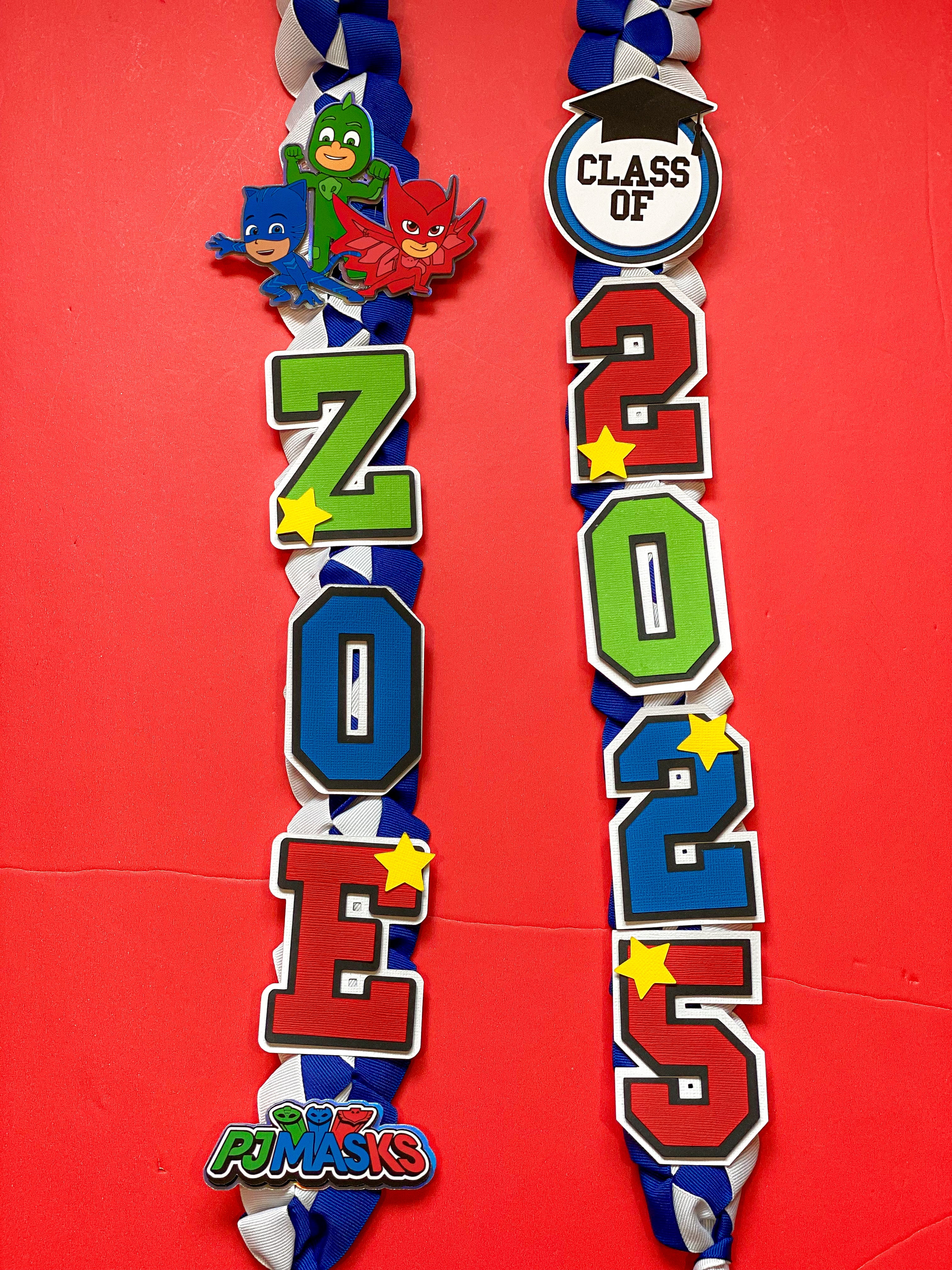 PJ Masks Graduation Lei | Kindergarten Graduation Lei | Graduation Gift | Princess Graduation Lei | Graduation Ribbon Lei | Class of 2026