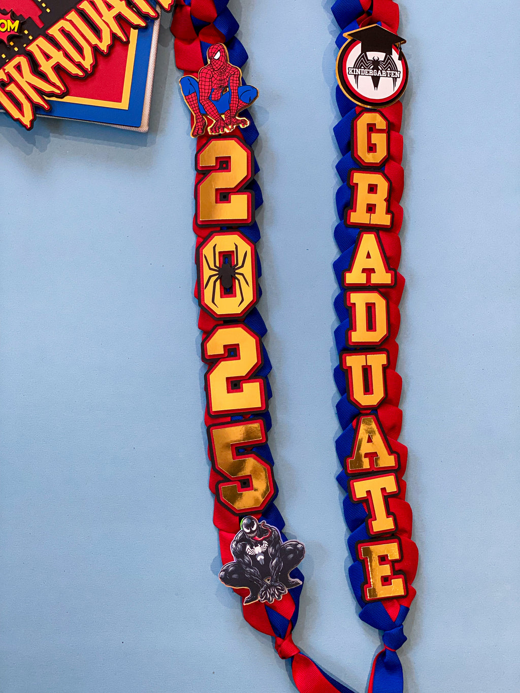 Bundle Spider-Man  Graduation Cap Topper and Lei | Kindergarten Graduation | Graduation Gift | Personalized Grad Cap and Lei | Class of 2025
