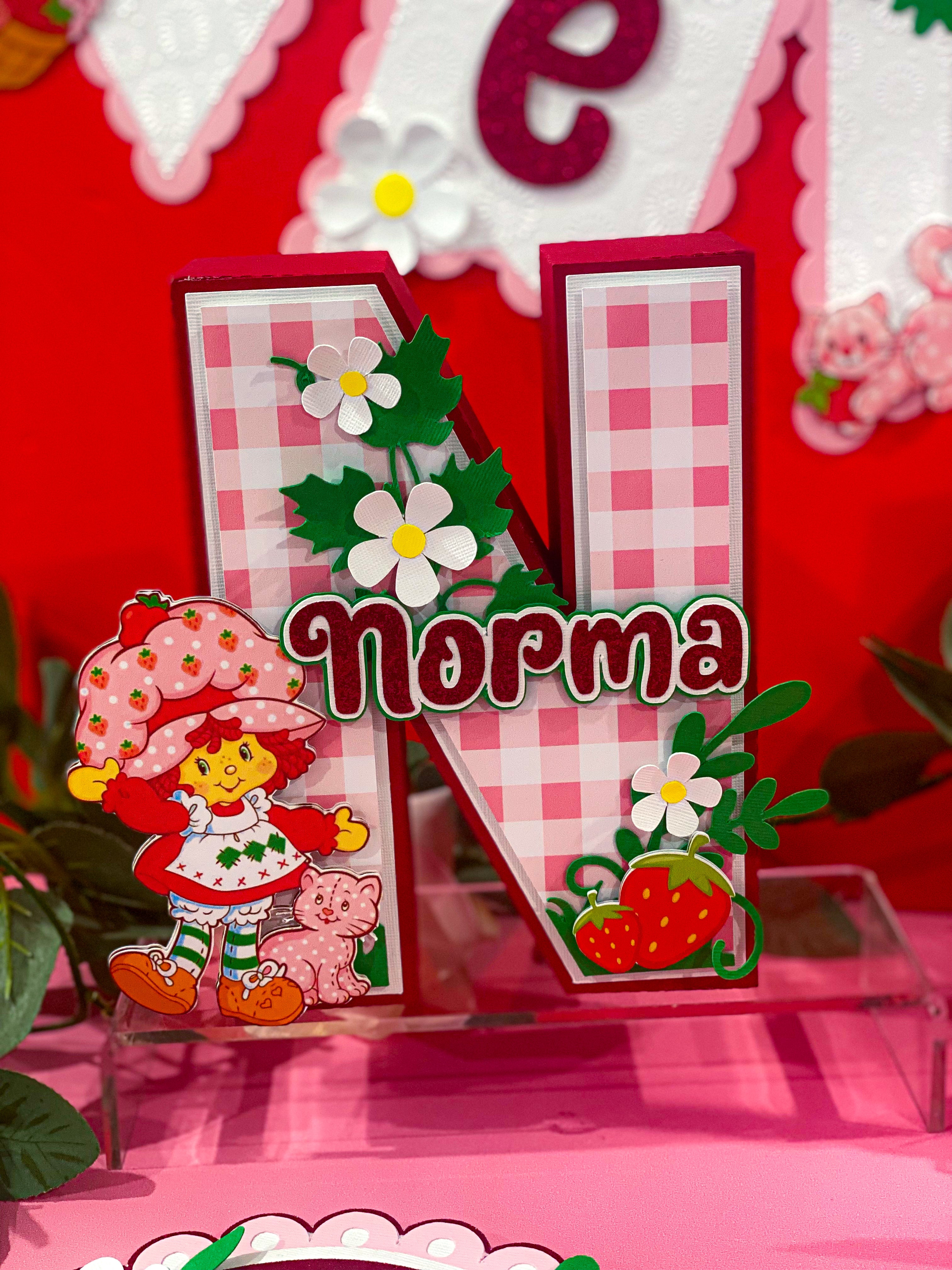 Large Strawberry Shortcake 3D Letter or Number with Name