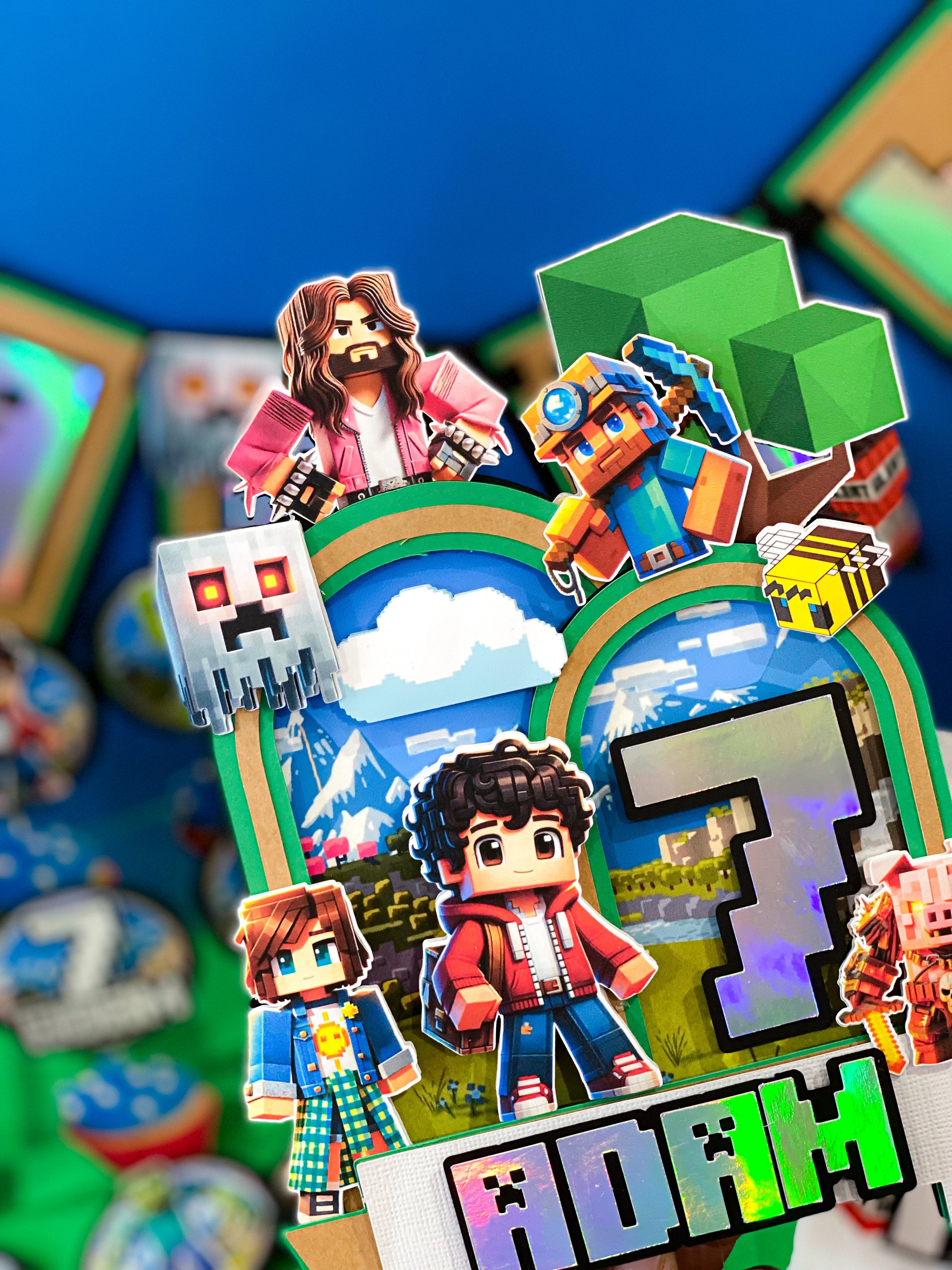 Minecraft the Movie Cake Topper