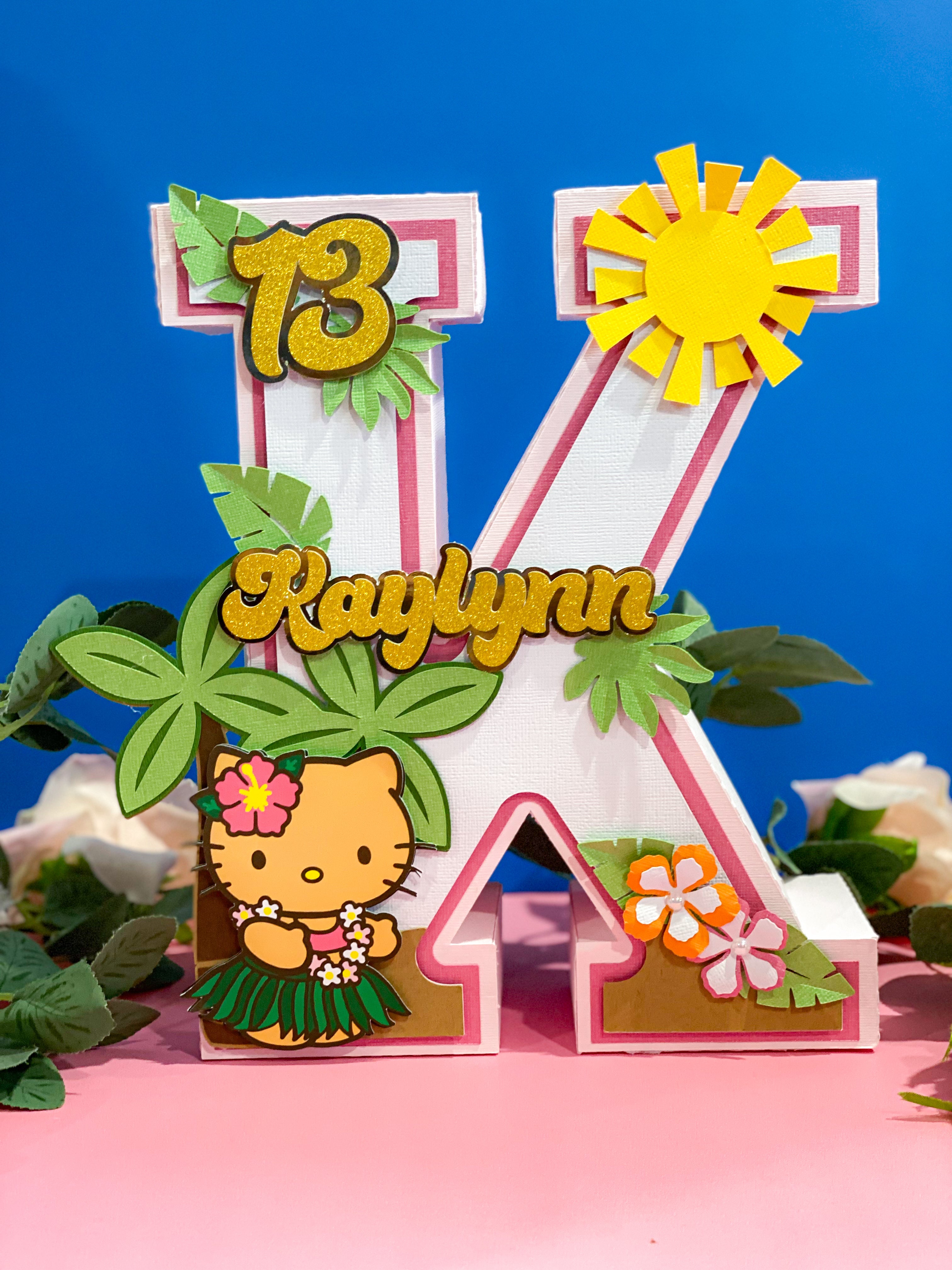 Large Hello Kitty Luau 3D Letter or Number with Name