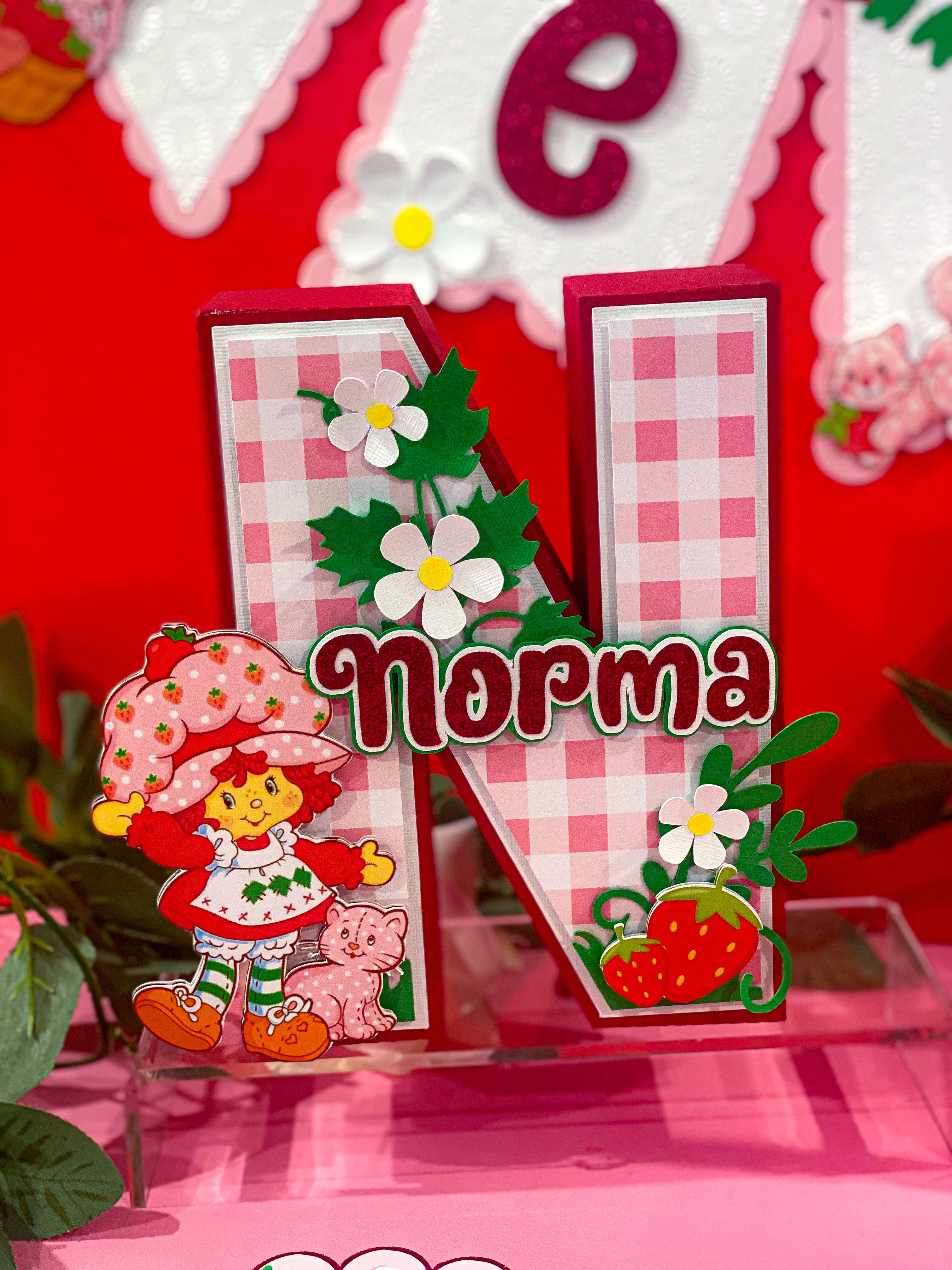 Large Strawberry Shortcake 3D Letter or Number with Name