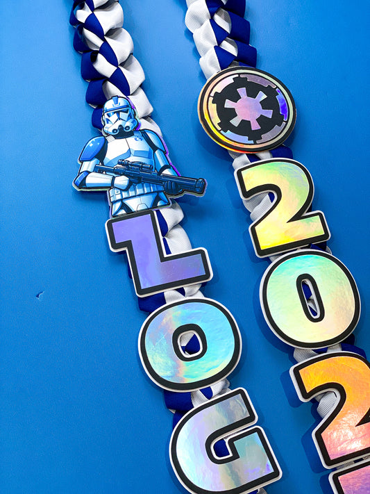 Star Wars Stormtrooper Graduation Lei | Kindergarten Graduation Lei | Graduation Gift | Princess Graduation Lei | Graduation Ribbon Lei | Class of 2026
