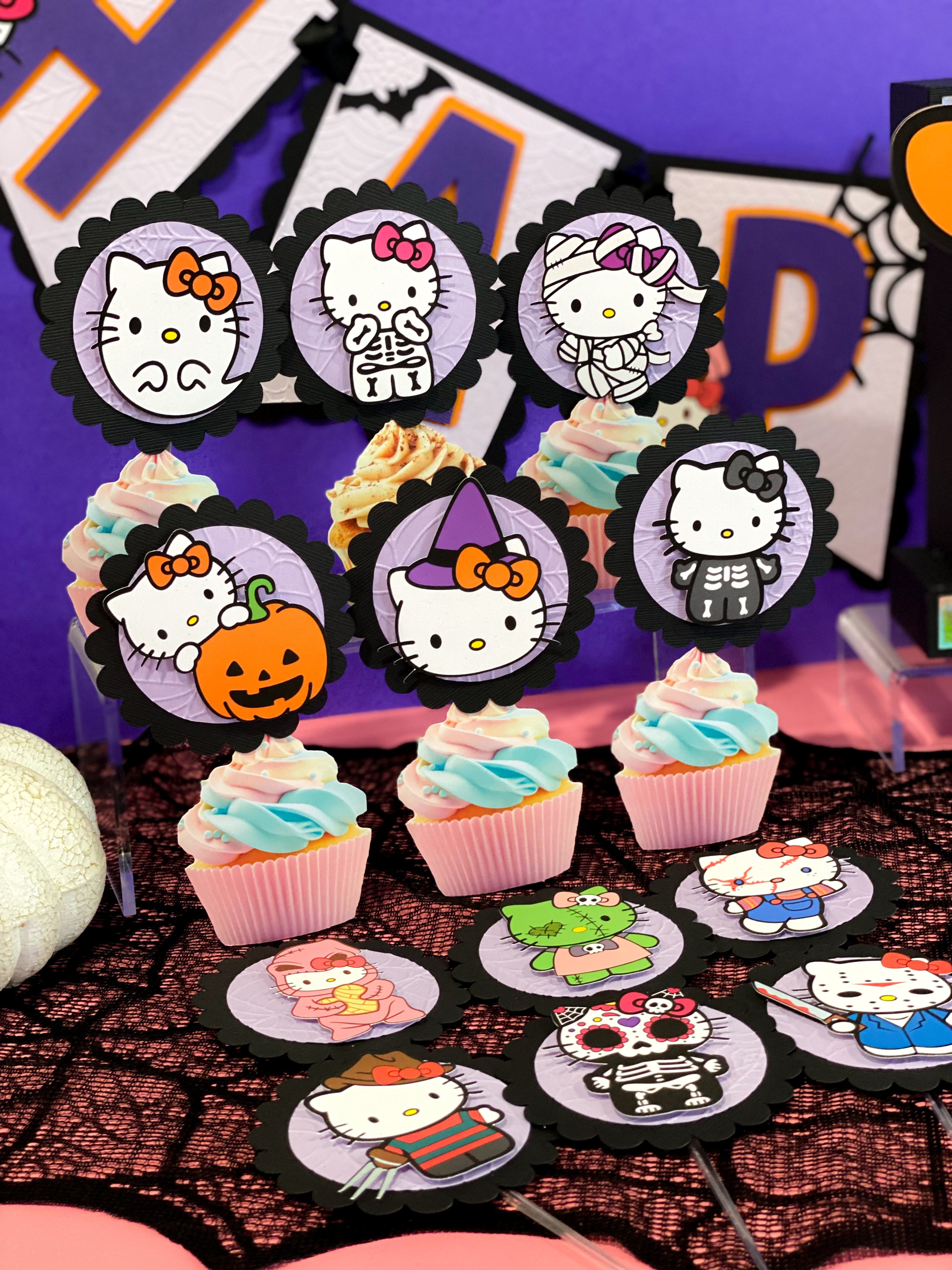 Hello Kitty Halloween 12 Cupcake Toppers