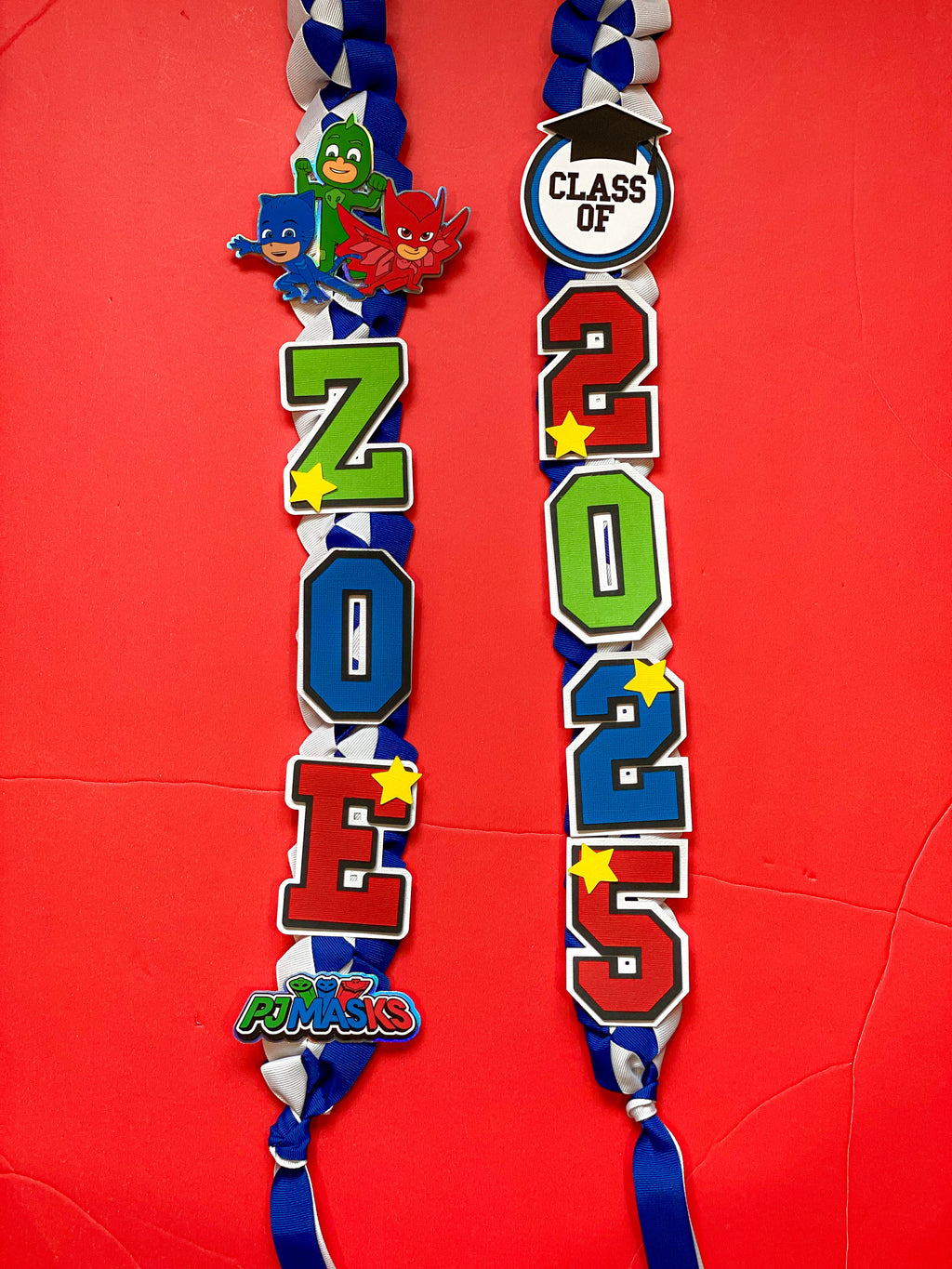 PJ Masks Graduation Lei | Kindergarten Graduation Lei | Graduation Gift | Princess Graduation Lei | Graduation Ribbon Lei | Class of 2026