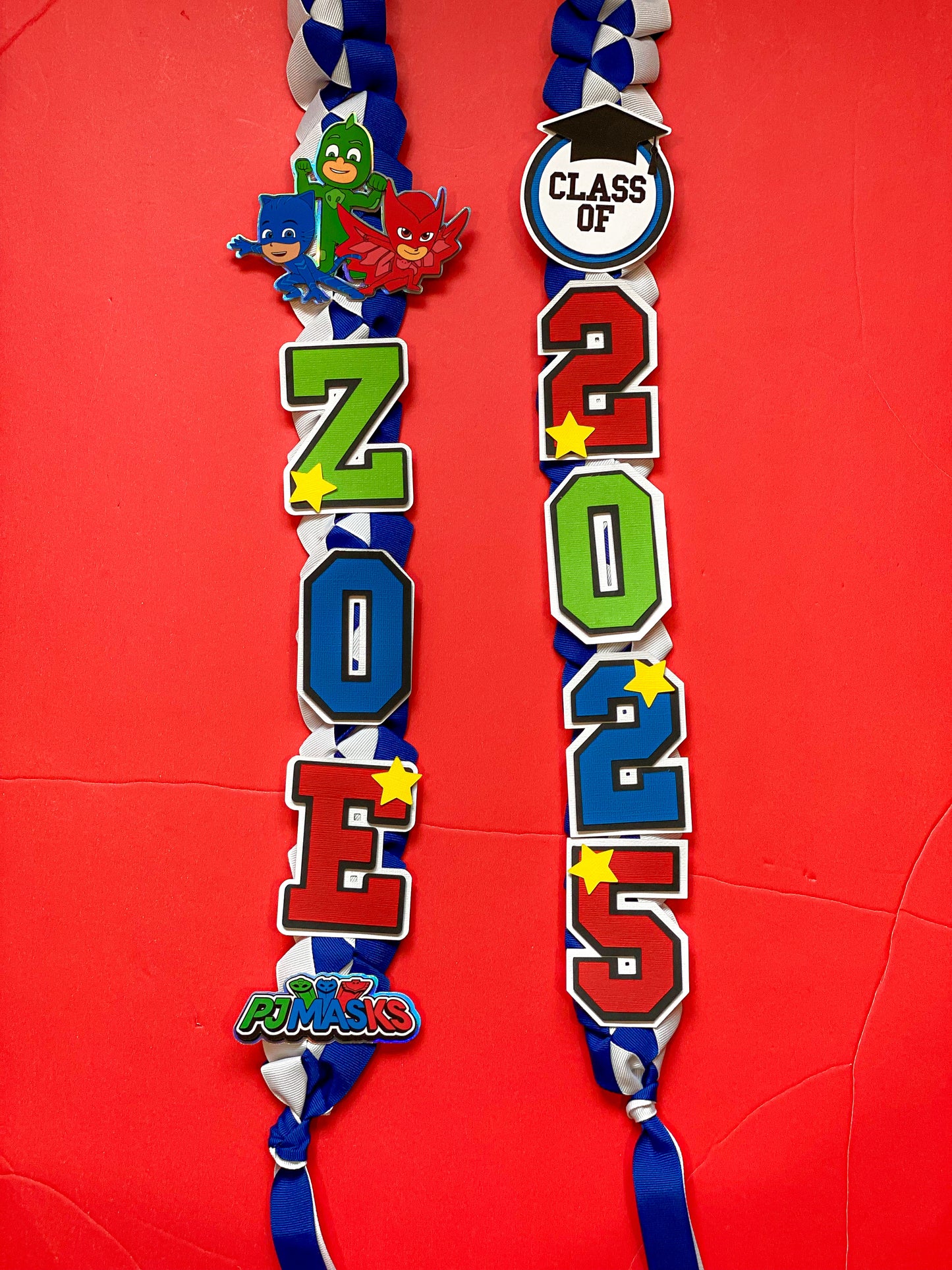 PJ Masks Graduation Lei | Kindergarten Graduation Lei | Graduation Gift | Princess Graduation Lei | Graduation Ribbon Lei | Class of 2026