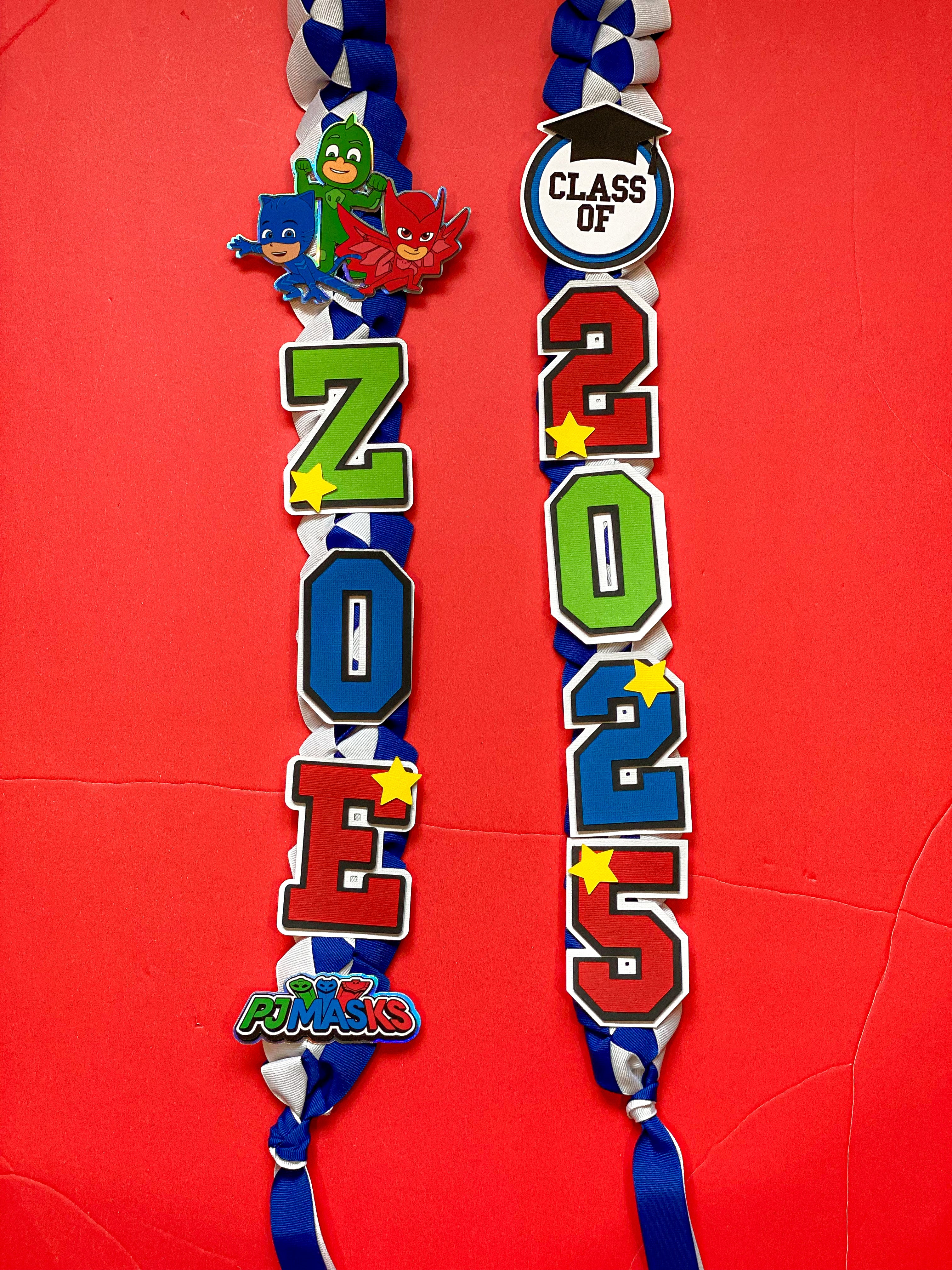 PJ Masks Graduation Lei | Kindergarten Graduation Lei | Graduation Gift | Princess Graduation Lei | Graduation Ribbon Lei | Class of 2026