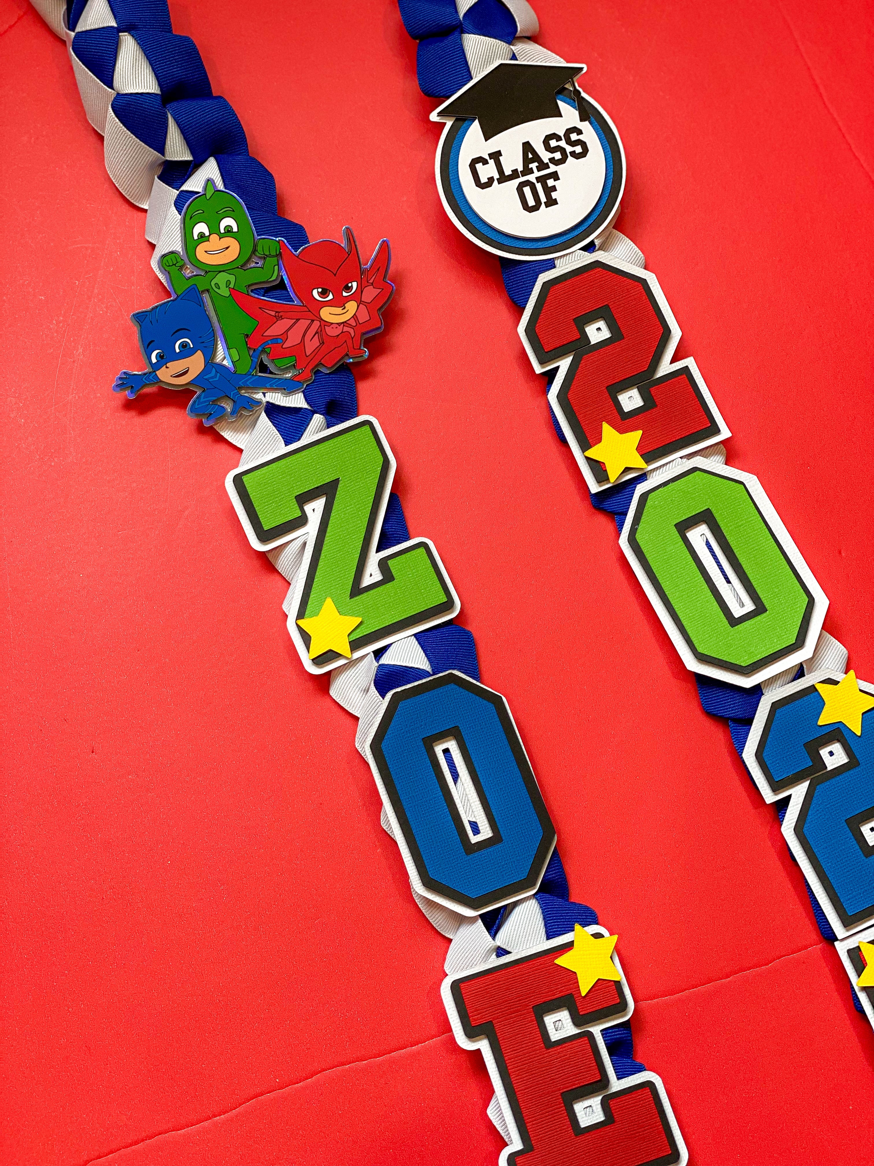 PJ Masks Graduation Lei | Kindergarten Graduation Lei | Graduation Gift | Princess Graduation Lei | Graduation Ribbon Lei | Class of 2026