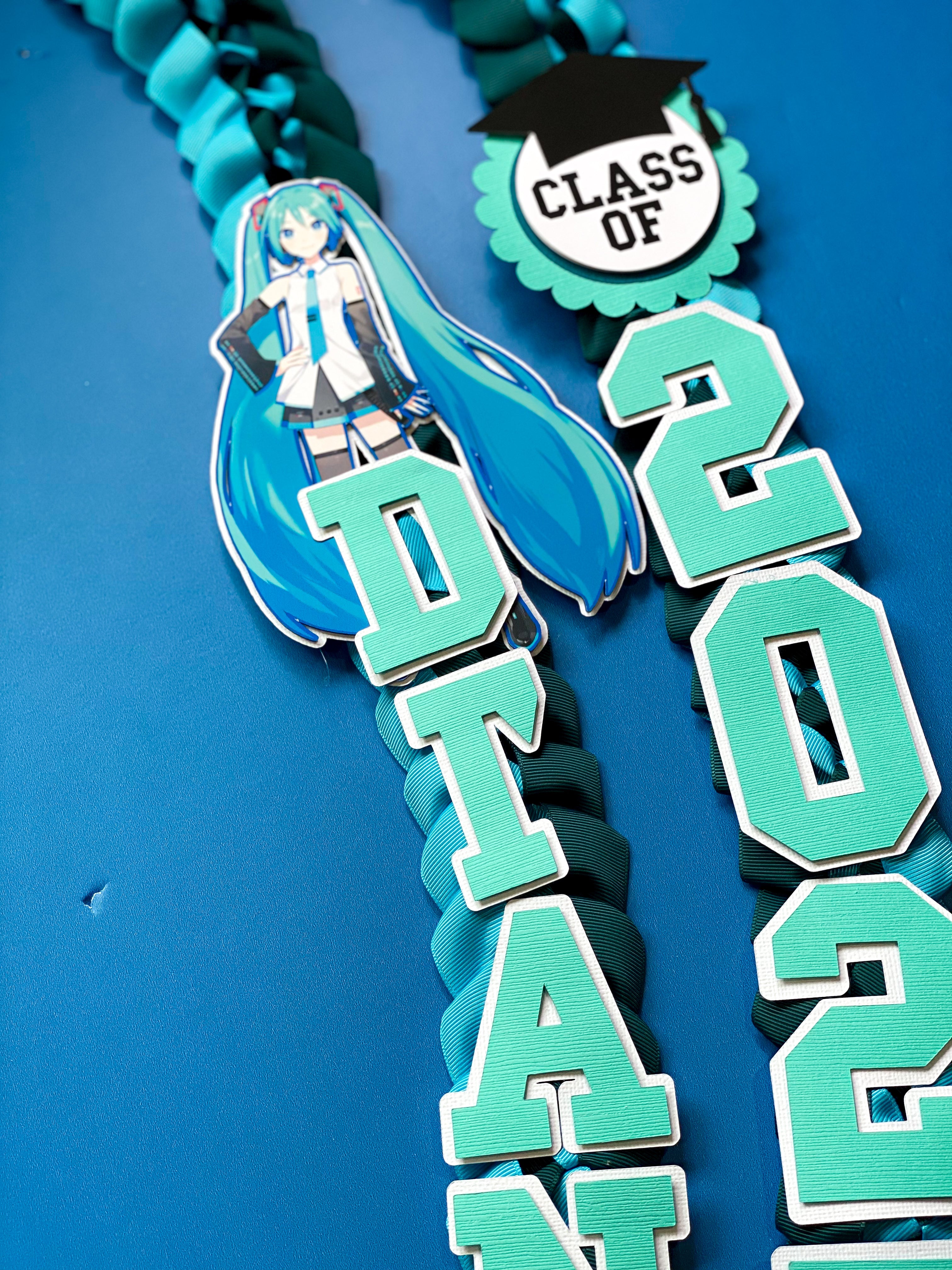 Hatsune Miku Graduation Lei | Kindergarten Graduation Lei | Graduation Gift | Princess Graduation Lei | Graduation Ribbon Lei | Class of 2026