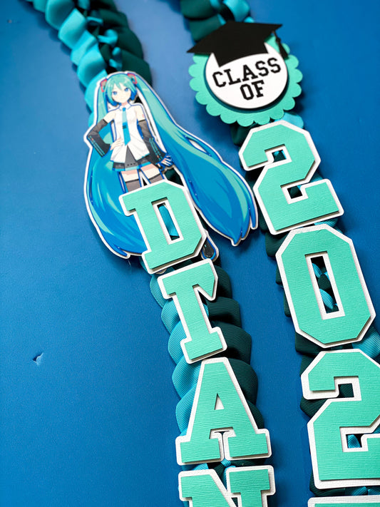 Hatsune Miku Graduation Lei | Kindergarten Graduation Lei | Graduation Gift | Princess Graduation Lei | Graduation Ribbon Lei | Class of 2026