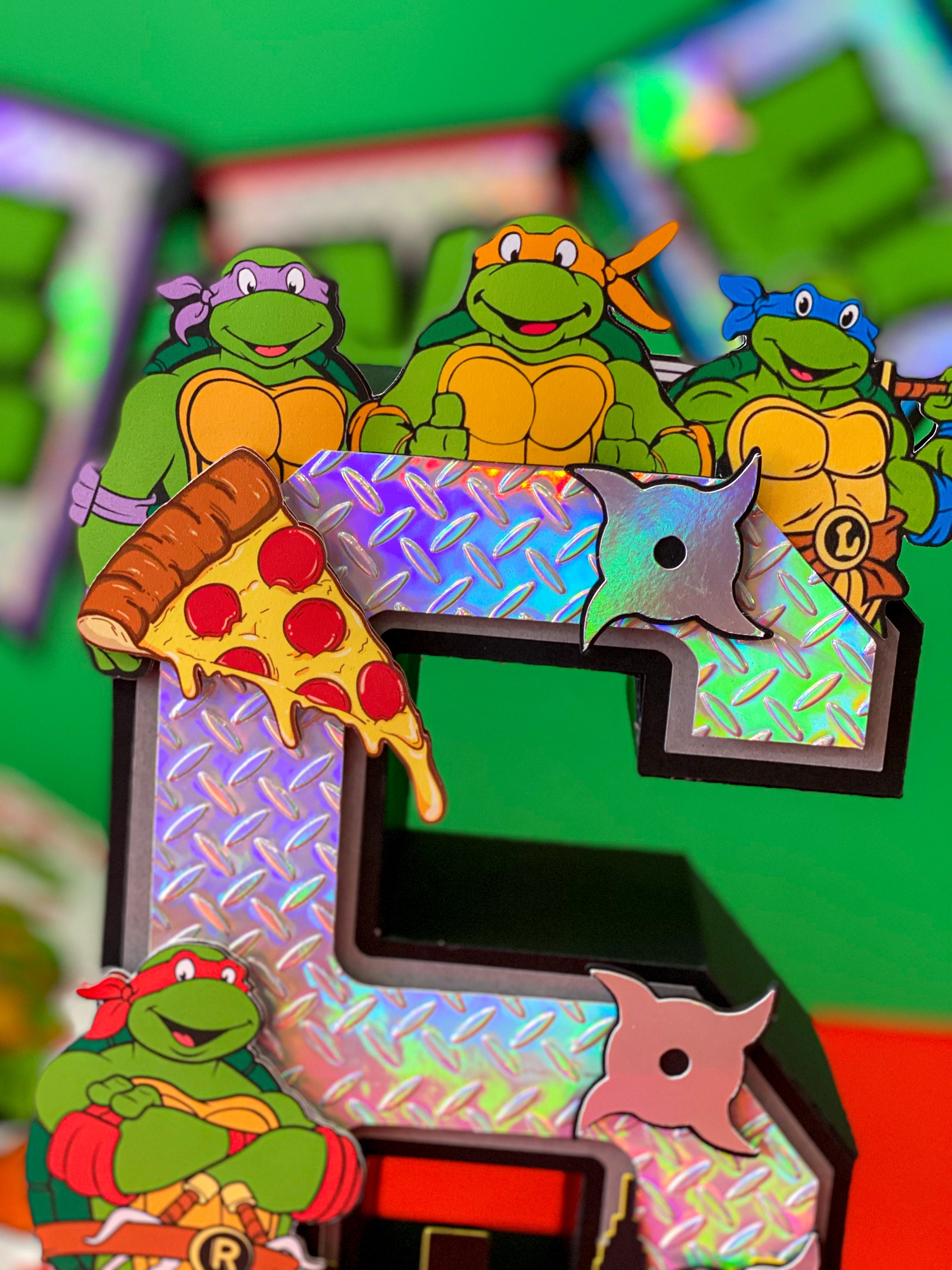 Large Ninja Turtles 3D Letter or Number with Name
