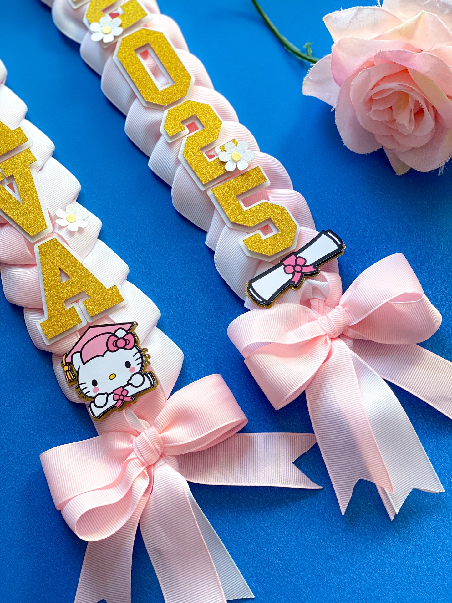 Hello Kitty Graduation Lei | Kindergarten Graduation Lei | Graduation Gift | Princess Graduation Lei | Graduation Ribbon Lei | Class of 2025
