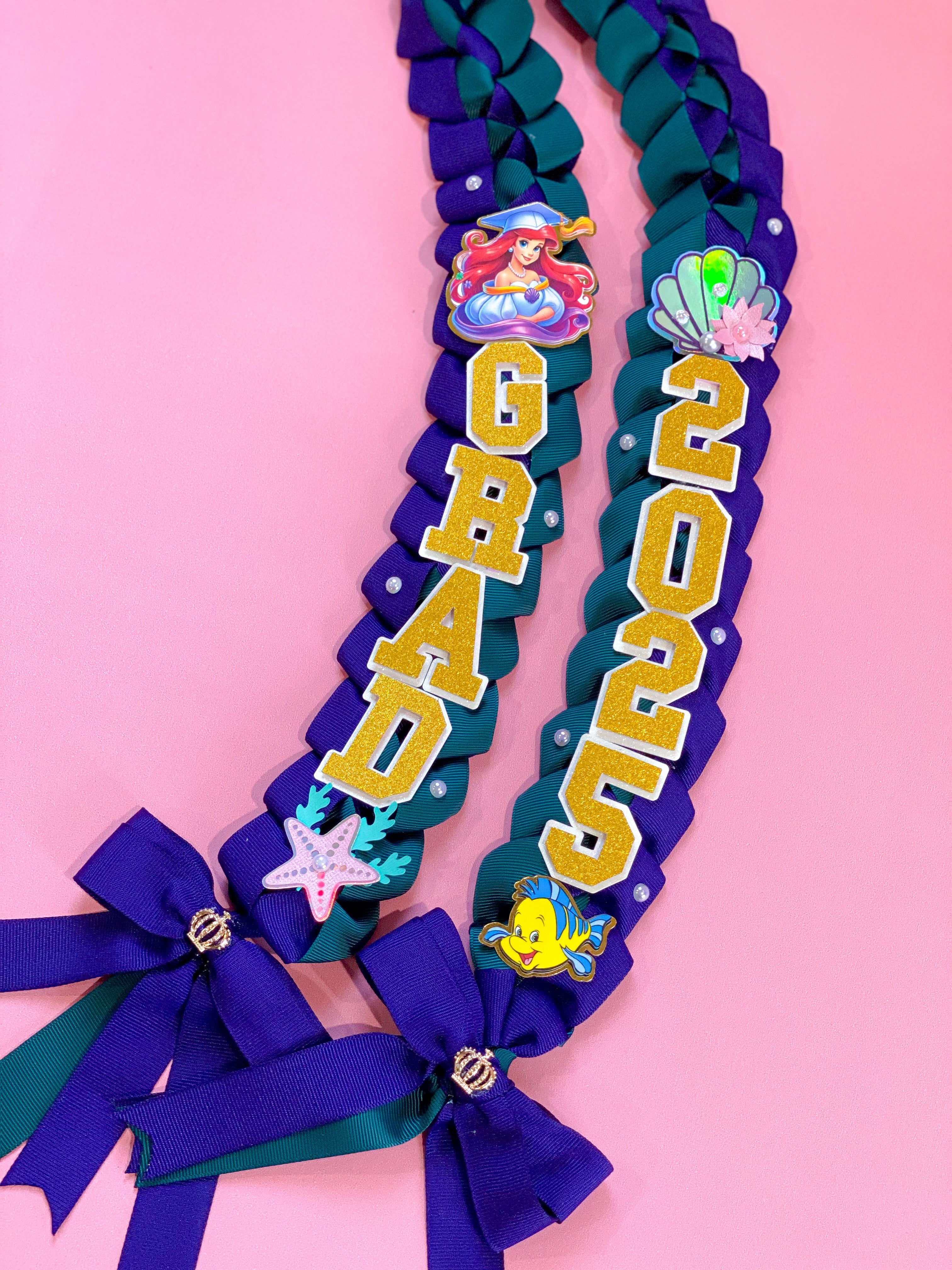 Ariel Little Mermaid Graduation Lei | Kindergarten Graduation Lei | Graduation Gift | Princess Graduation Lei | Graduation Ribbon Lei | Class of 2025