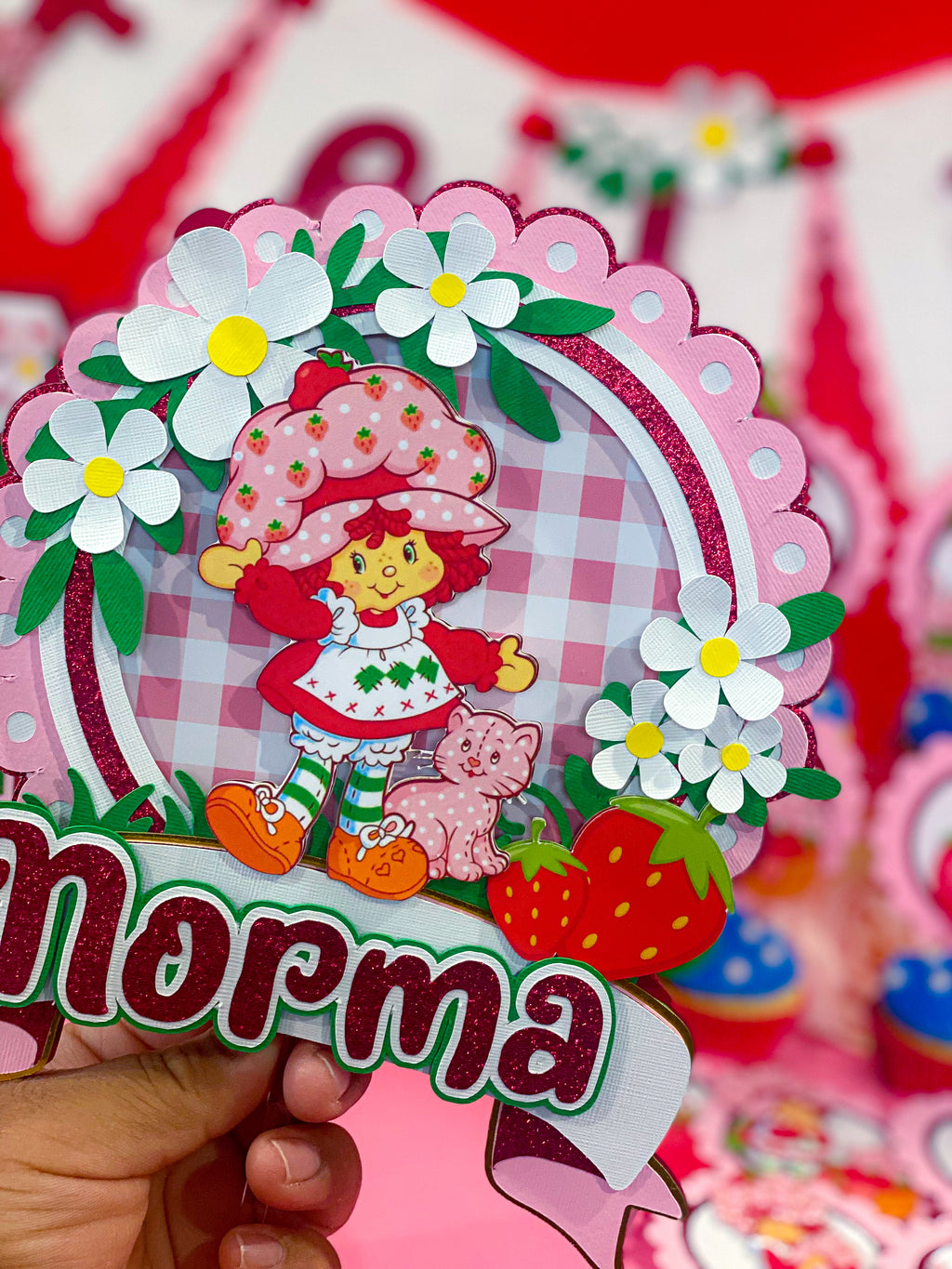 Strawberry Shortcake Cake Topper